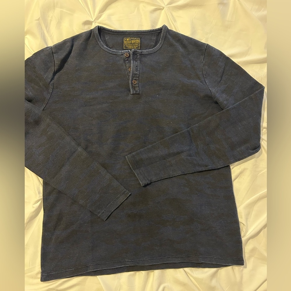 Lucky Brand Dark Blue Long Sleeve Henley